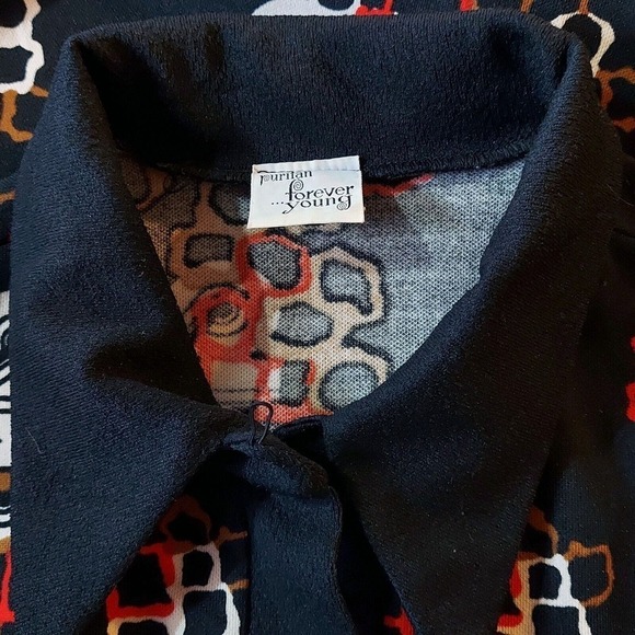 Vintage 70s Puritan Forever Young Geometric Blouse Shirt Sz L B38 W38 - Hey Viv - Picture 6 of 7